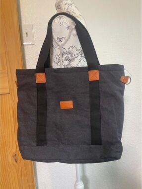 Bella Russu black wash canvas tote